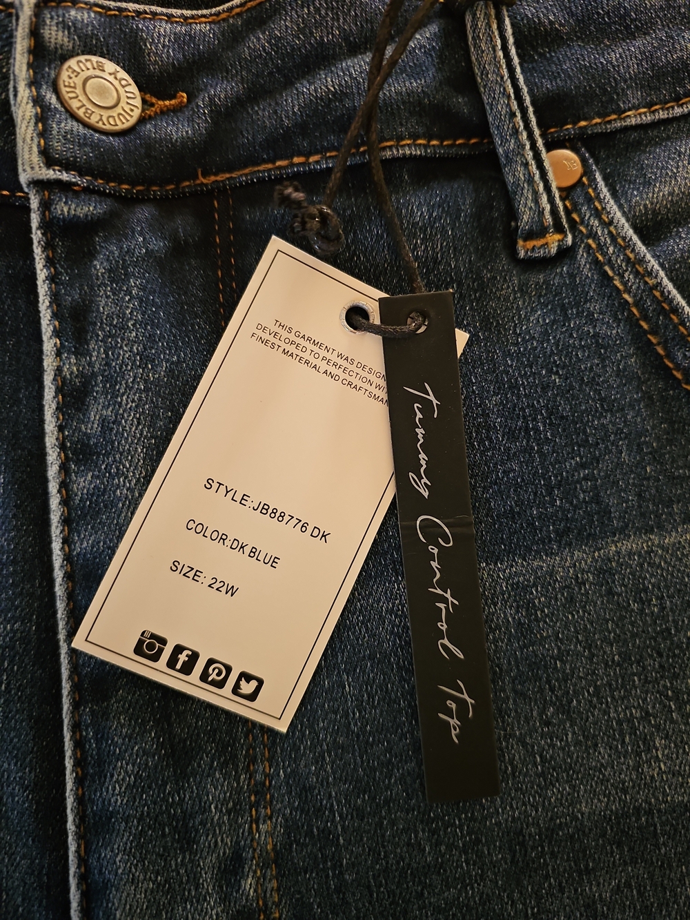 Judy Blue High Waist Tummy Control Slim Jeans 22W